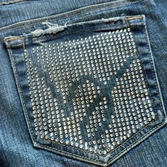 Bebe denim jeans size 27 rhinestone pockets - Picture 6 of 6